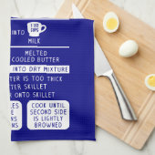 Retro  Pannenkoekenrecept Navy Blauw Wit Theedoek (Quarter Fold)