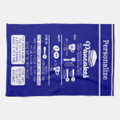 Retro  Pannenkoekenrecept Navy Blauw Wit Theedoek (Horizontaal)