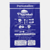 Retro Pannenkoekenrecept Navy Blauw Wit Theedoek (Verticaal)