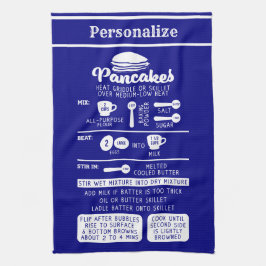 Retro  Pannenkoekenrecept Navy Blauw Wit Theedoek