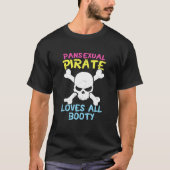 Retro Pansexual Pirate houdt van alle Booty Cute L T-shirt (Voorkant)