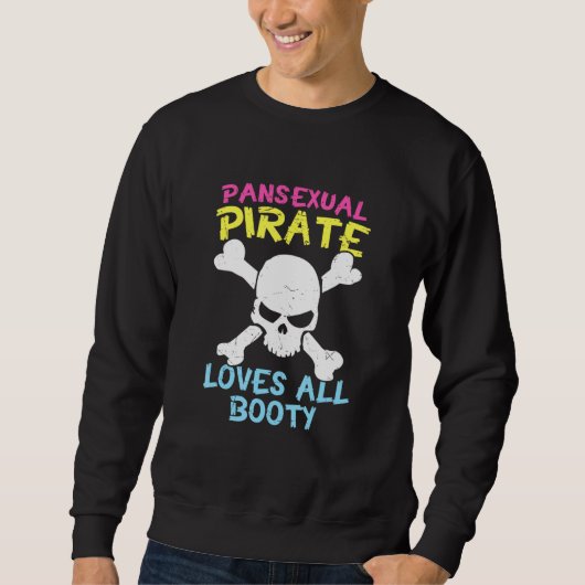 Retro Pansexual Pirate houdt van alle Booty Cute L Trui (Voorkant)