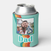 Retro Papa aangepaste foto, blauwgroen blauw met s Blikjeskoeler (Blikje Voorkant)