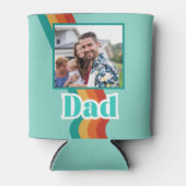 Retro Papa aangepaste foto, blauwgroen blauw met s Blikjeskoeler (Voorkant)