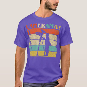 Retro  papa Cameraman Filmmaker Camera T-shirt