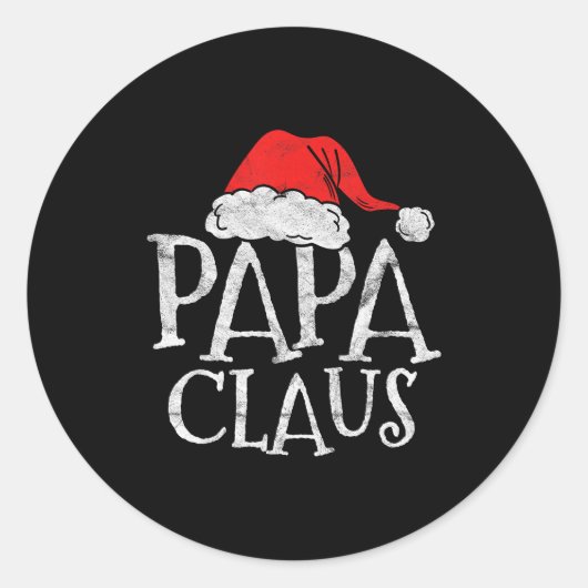 Retro Papa Claus Gift Funny Christmas Santa Costum Ronde Sticker (Voorkant)