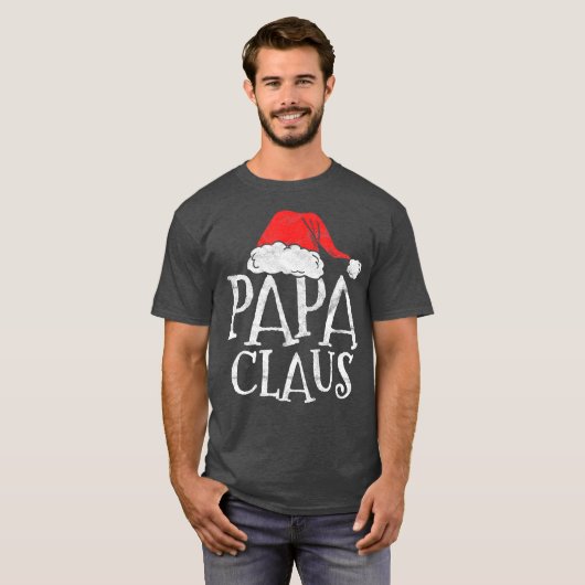 Retro Papa Claus Gift Funny Kerstkerstkerstkerstke T-shirt (Voorkant volledig)