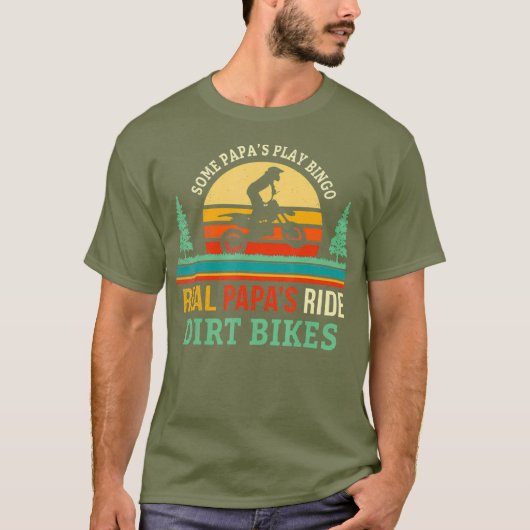 Retro Papa Dirt Bike Gift Dad Dirtbike Gifts T-shirt (Voorkant)