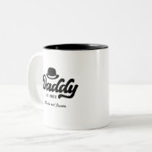 Retro Papa Papa Vaderdag Aangepaste naam Tweekleurige Koffiemok (Voorkant links)