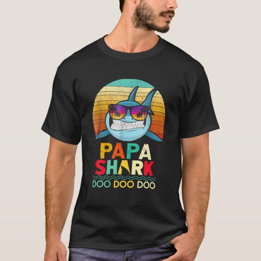 Retro  PAPA Shark Doo Doo Doo T-shirt (Voorkant)