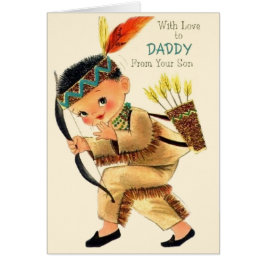 Retro papa Vaderdag Kaart van Son