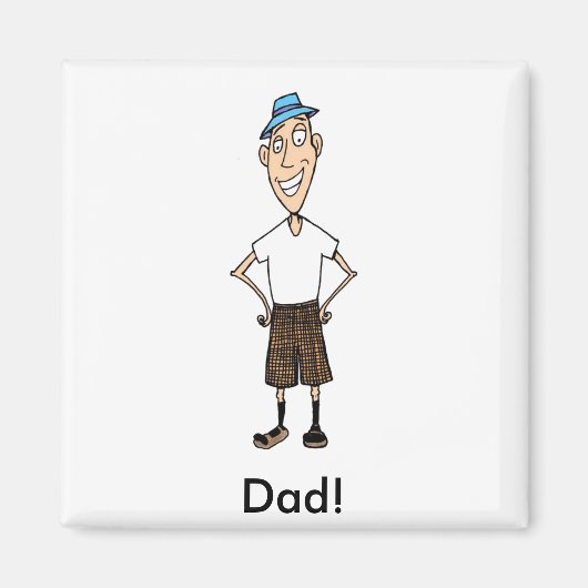 Retro papa Vaders Dag Magneet (Voorkant)