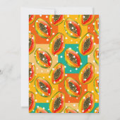 Retro Papaya 1e verjaardagsfeest uitnodiging (Achterkant)