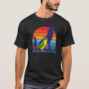 Retro papegaai I Huilende Wolf I Schreeuwende Geel T-shirt