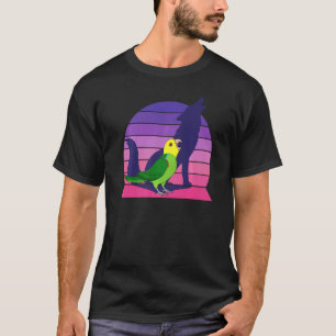 Retro papegaai I Huilende wolf I Schreeuwende geel T-shirt