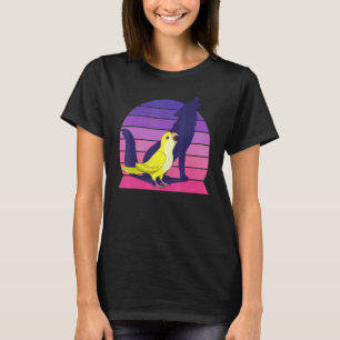 Retro Papegaai I Huilende Wolf I Schreeuwende Gele T-shirt