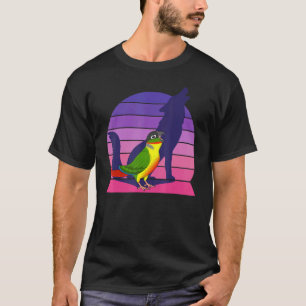 Retro papegaai I Huilende wolf I Schreeuwende gele T-shirt