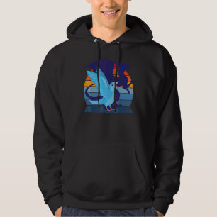 Retro Papegaai I Vleugeldraak I Schreeuwende Blauw Hoodie