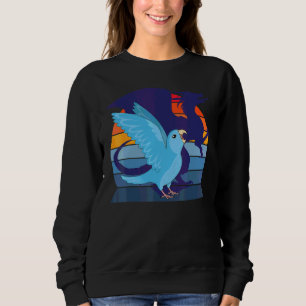 Retro Papegaai I Vleugeldraak I Schreeuwende Blauw Trui