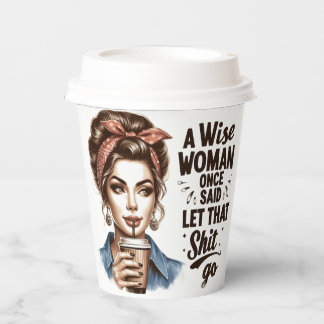 Retro Paper Cup - Een wijze vrouw zei ooit Papieren Bekers