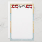 Retro-papier voor receptkaarten voor rode standaar briefpapier (Voorkant / Achterkant)