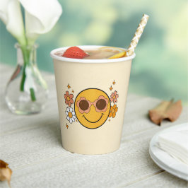 Retro Papieren Bekers met Smiley Gezicht