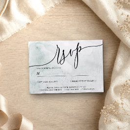 Retro Papieren Groene Simpele Kalligrafie Boho RSVP Kaartje