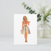 Retro Papieren Pop Lady Briefkaart (Staand voorkant)