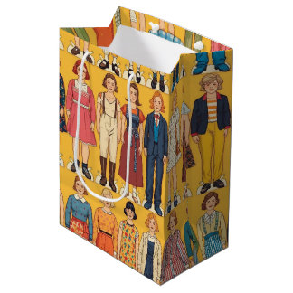 Retro Papieren Poppen Meisjes Vintage 60s Mode Medium Cadeauzakje