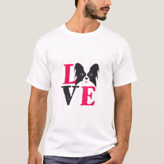  Retro Papillion Love Cute Funny Dog Lover T-shirt