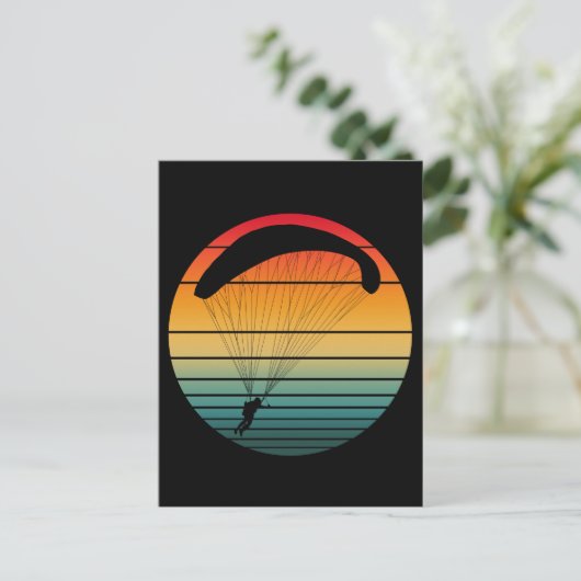  retro parachute briefkaart (Staand voorkant)