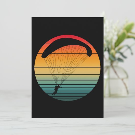  retro parachute kaart (Staand voorkant)