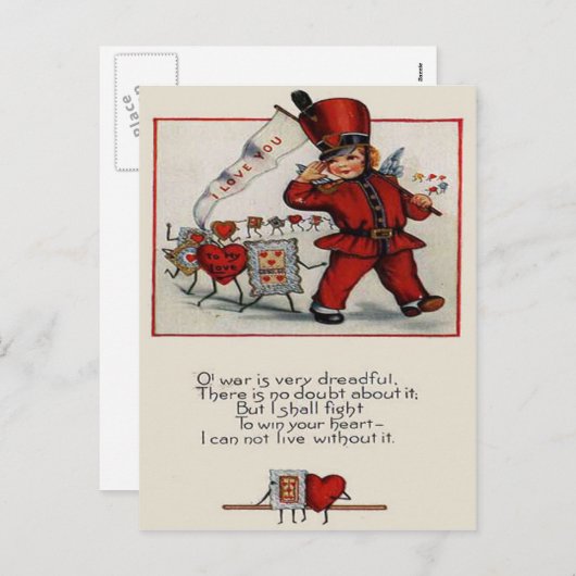  Retro Parade Leader Hearts Valentijn Kaart (Voorkant / Achterkant)