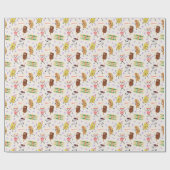 Retro Parading Snacks Laten we allemaal gaan naar  Cadeaupapier (Vlak)