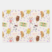 Retro Parading Snacks Laten we allemaal gaan naar  Inpakpapier Vel (Voorkant)