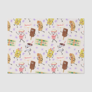 Retro Parading Snacks Laten we allemaal gaan naar  Tissuepapier