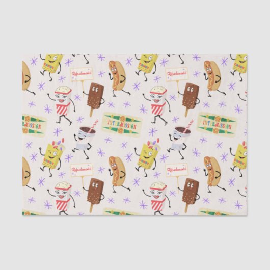 Retro Parading Snacks Laten we allemaal gaan naar  Tissuepapier (Voorkant)