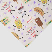 Retro Parading Snacks Laten we allemaal gaan naar  Tissuepapier (Detail)