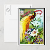 Retro Paradise Bird Postacard Briefkaart (Voorkant / Achterkant)