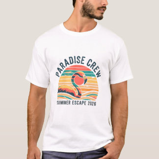 Retro Paradise Crew Zomer Ontsnapping 2026 Flaming T-shirt
