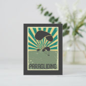 Retro Paragliding op basis van kunst die de hobbyP Briefkaart (Staand voorkant)