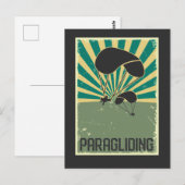 Retro Paragliding op basis van kunst die de hobbyP Briefkaart (Voorkant / Achterkant)