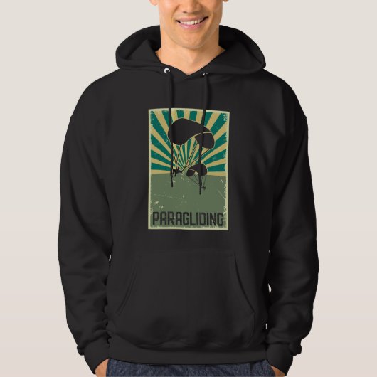Retro Paragliding op basis van kunst die de hobbyP Hoodie (Voorkant)