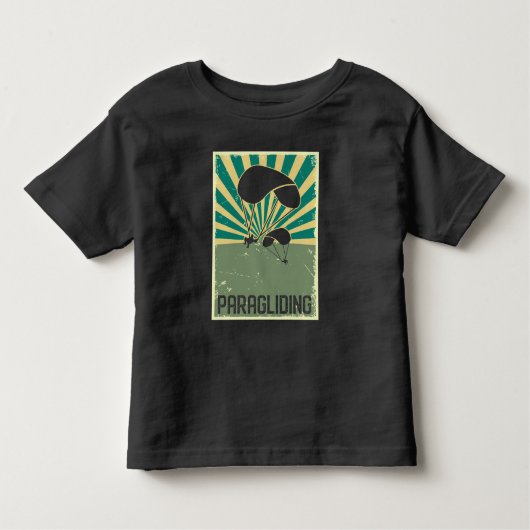 Retro Paragliding op basis van kunst die de hobbyP Kinder Shirts (Voorkant)