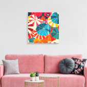 Retro Paraplu Regenachtige Dag Pop Art Canvas Afdruk (Insitu (Woonkamer))
