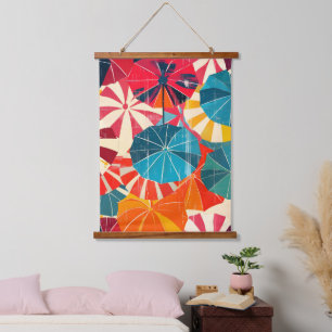Retro Paraplu Regenachtige Dag Pop Art Hangend Wandkleed