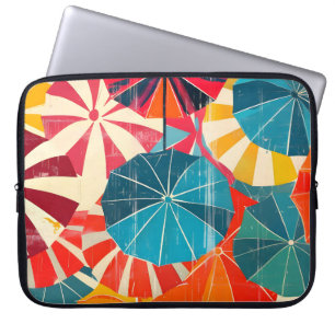 Retro Paraplu Regenachtige Dag Pop Art Laptop Sleeve