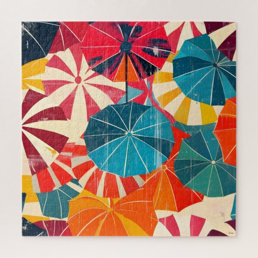 Retro Paraplu Regenachtige Dag Pop Art Legpuzzel (Verticaal)