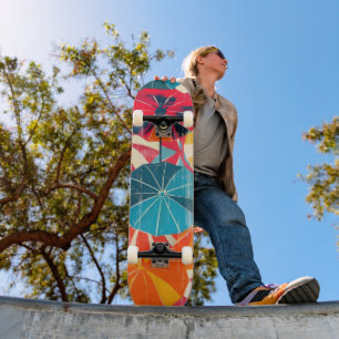 Retro Paraplu Regenachtige Dag Pop Art Persoonlijk Skateboard