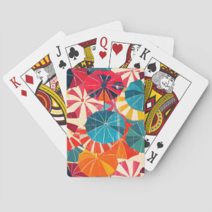 Retro Paraplu Regenachtige Dag Pop Art Pokerkaarten